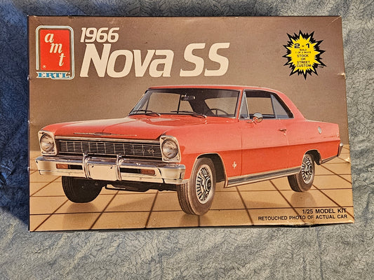 1966 Nova SS 2 in 1 Stock or Street Custom AMT ERTL #6749 1:25 Model Kit Painted
