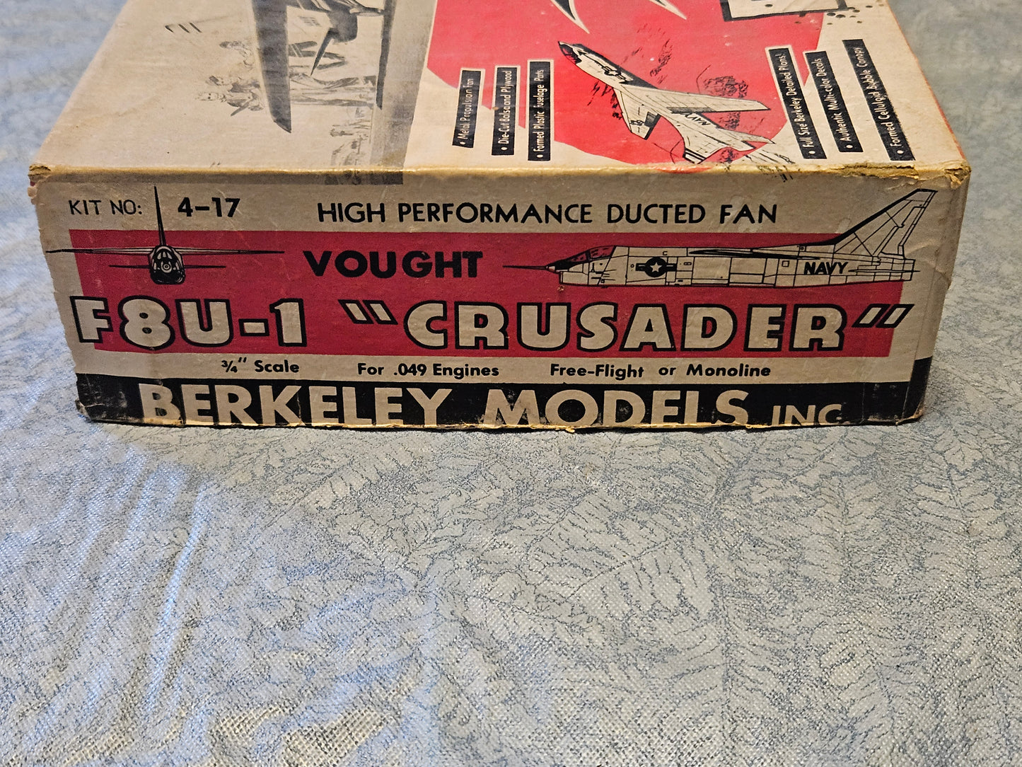 Vintage Berkeley’s Vought F8U-1 Crusader Model Airplane Kit  4-17 PARTS Artwork