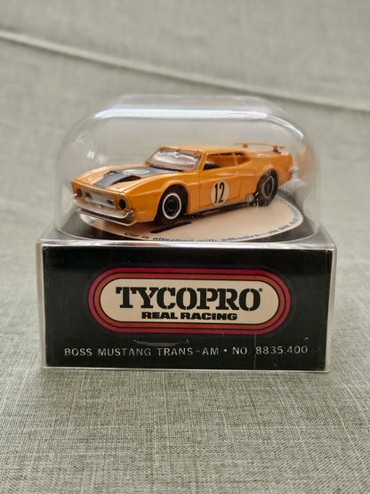 Tyco Pro Electric Racing Slot Car Vintage with Cube Boss Mustang Trans-Am 8835