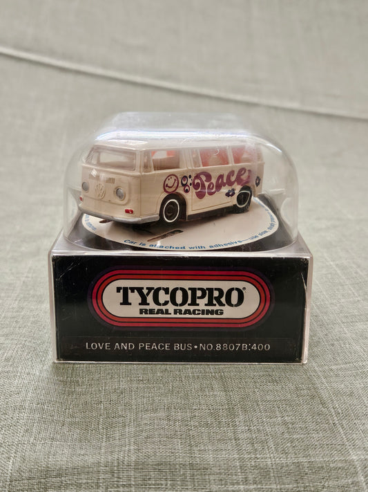 Tyco Pro Electric Racing Slot Car Vintage with Cube Love & Peace Bus 8807B USED