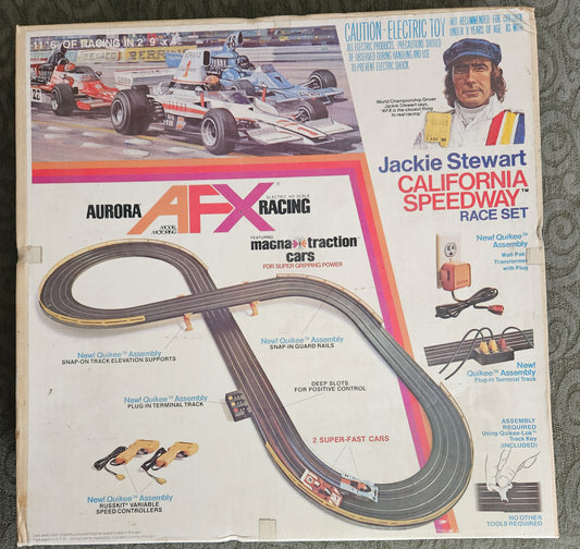 Vintage Aurora AFX Jackie Stewart California Speedway Race Set