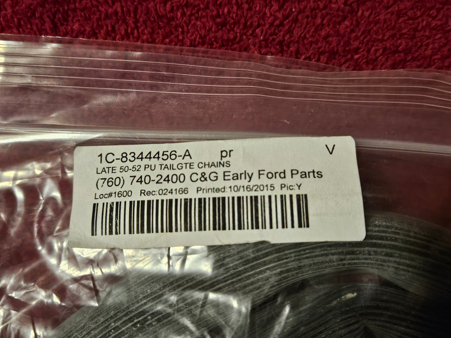 1950-1952 Ford 1C-8344456-A F-1 F-2 F-3 Tailgate Chains NEW