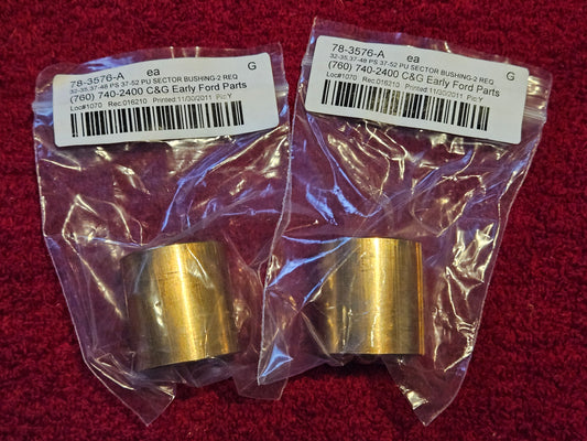 1932-1952 Ford 78-3576-A 32-5 37-48 PS 37-52 PU Steering Sector Bushing Pair New