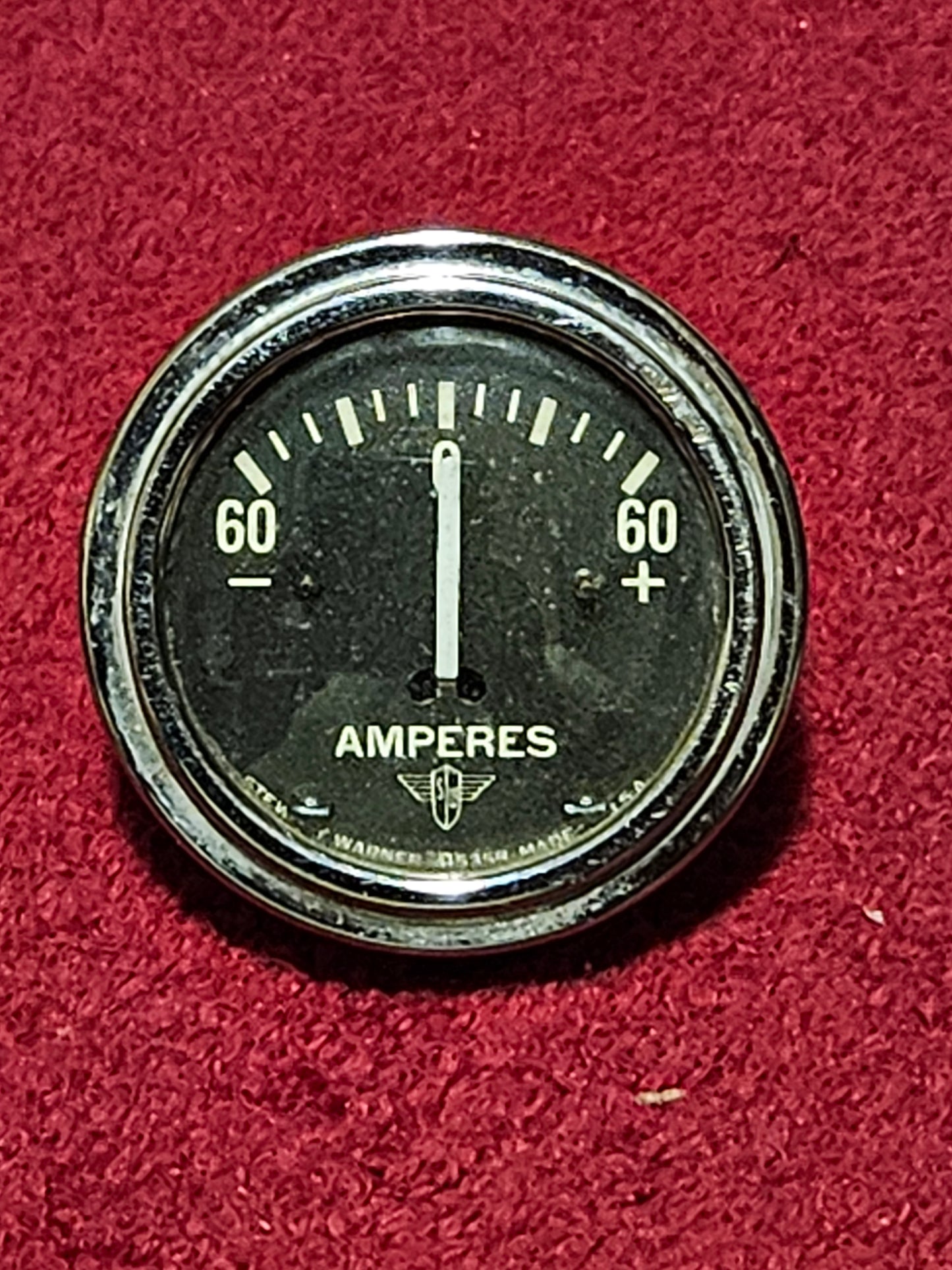 Vintage Stewart Warner Wings 412358 60 Amperes Gauge Used