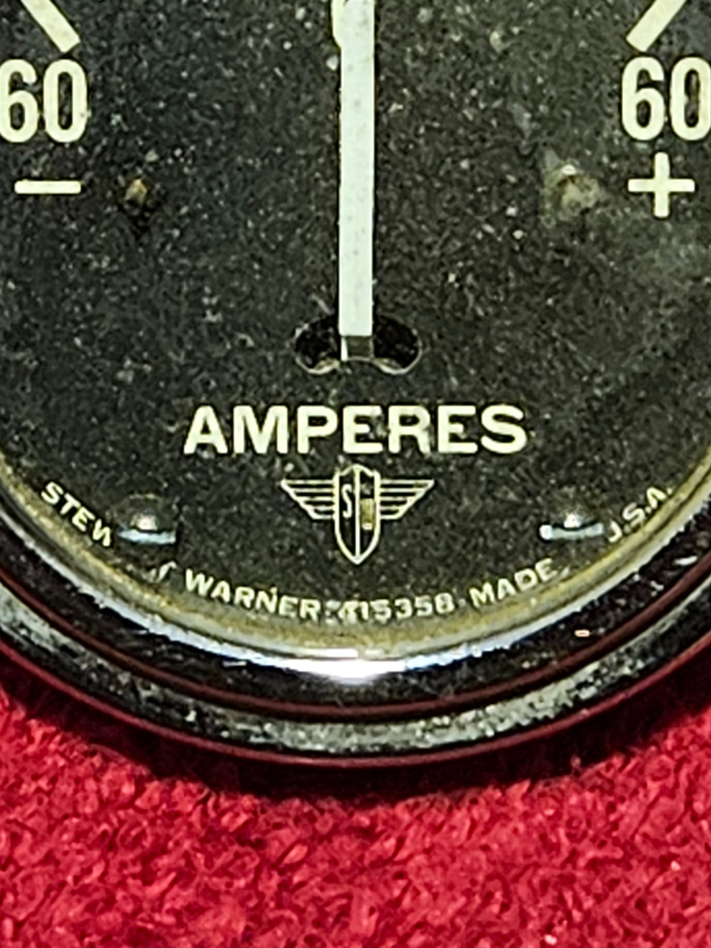 Vintage Stewart Warner Wings 412358 60 Amperes Gauge Used