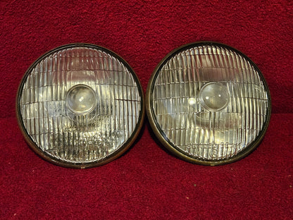 Vintage King Bee No. 100-101 Sealed Beam Headlights Pair Used