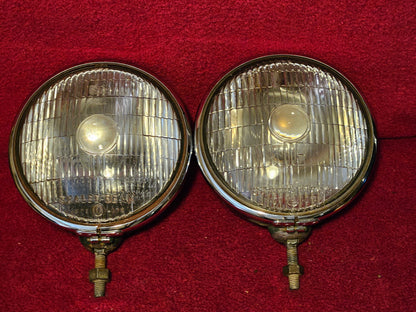 Vintage King Bee No. 100-101 Sealed Beam Headlights Pair Used