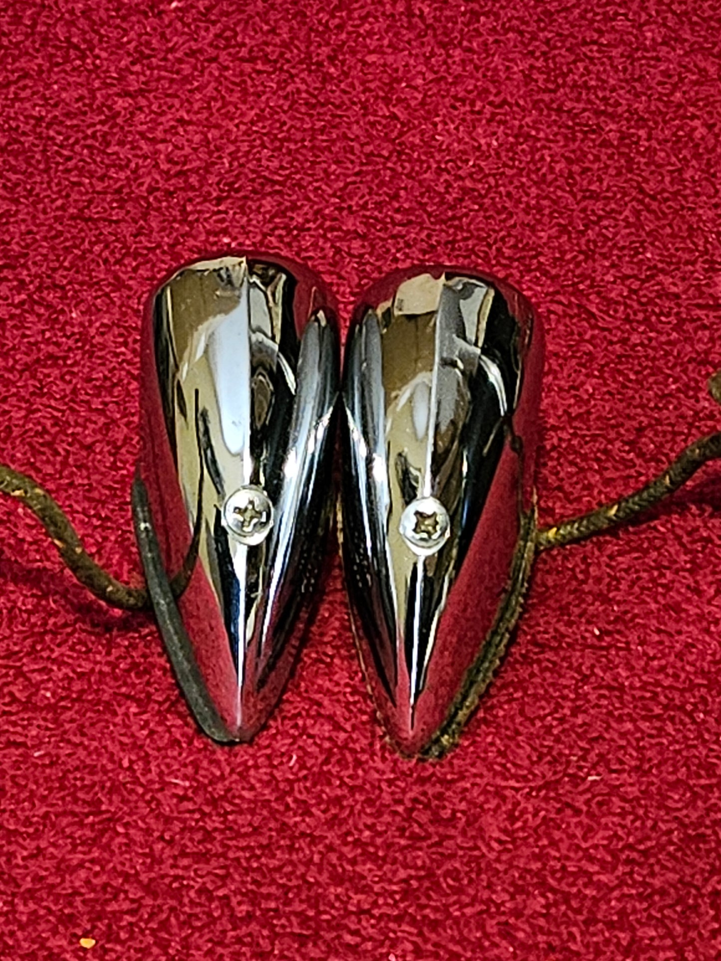 Vintage Arrow 1171 Chrome Faceted Jeweled Fender Marker Light Pair Used