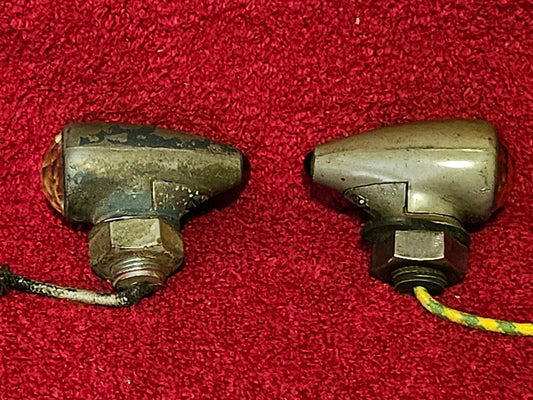 Vintage Torpedo Faceted Dual Jeweled Fender Marker Light Pair Used