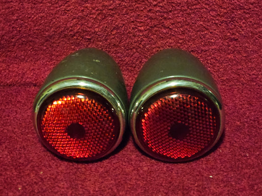 1937 Ford Tail Lights Buckets Trim Lens Pair NOS