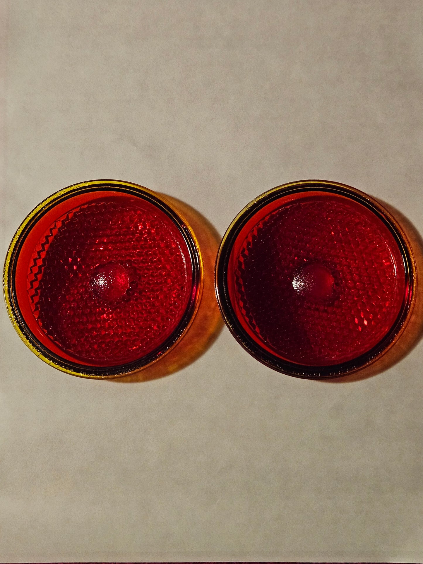 1937 Ford Tail Lights Buckets Trim Lens Pair NOS