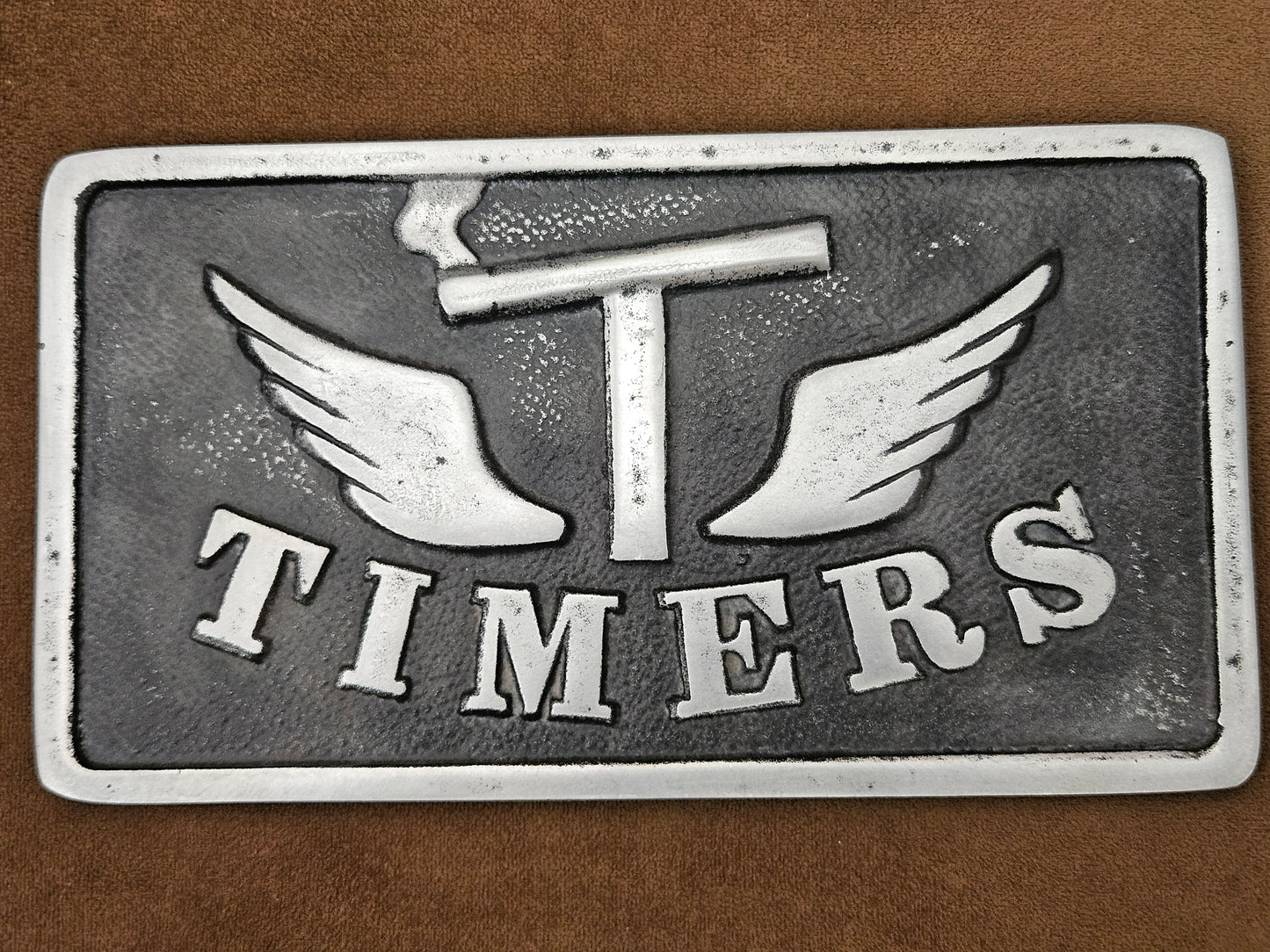 Rare EARLY T-Timers Car Club Plaque w/ Smoke Chicago Metal Craft Original