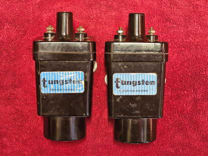 Tungsten Ignition Coils with Mounting Brackets Matched Pair USED