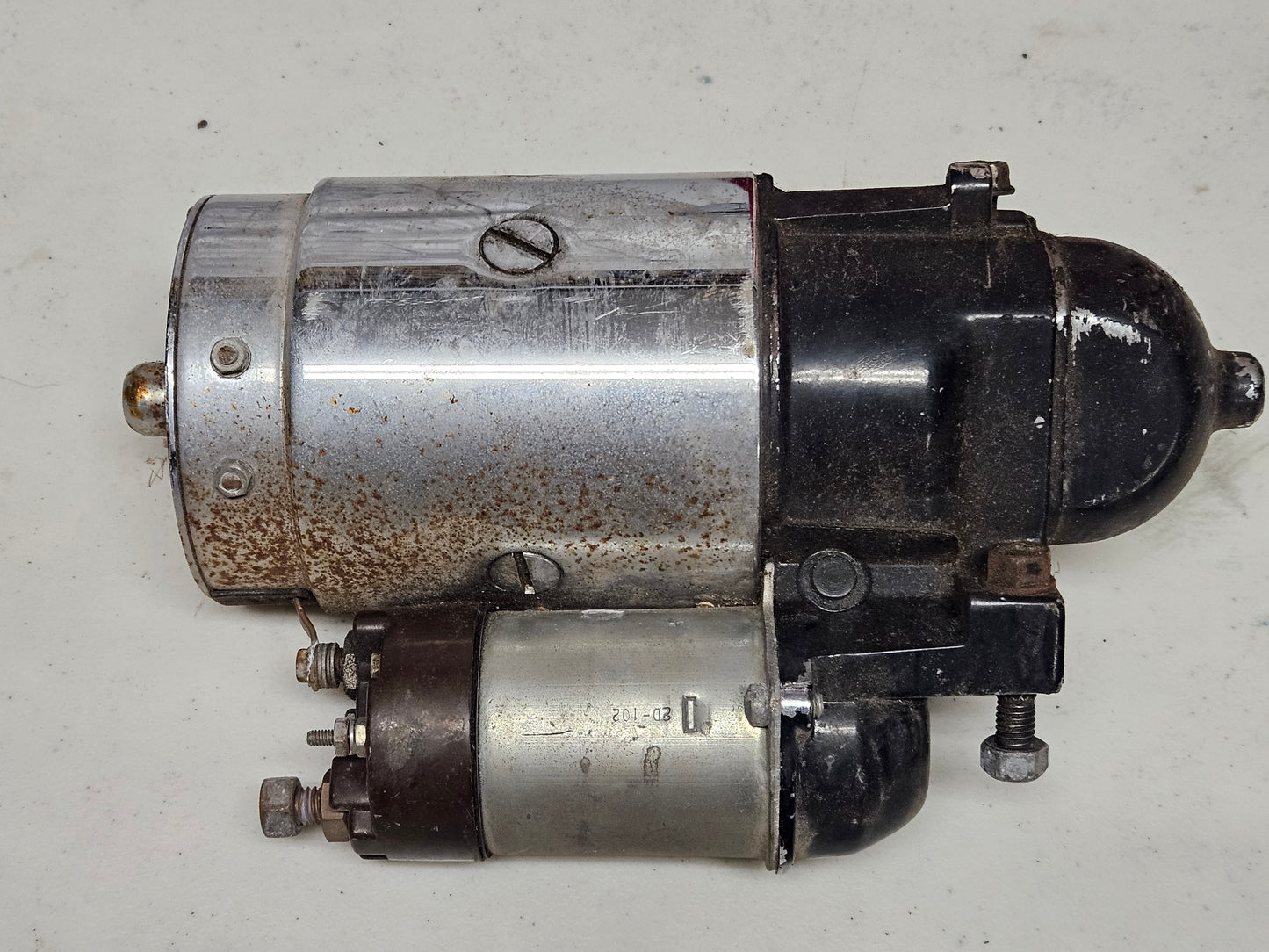 Small Block Chevy SBC V8 Vintage Chrome Starter Used