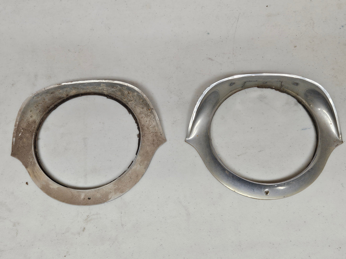 1954 1955 Cadillac 5941973 Headlight Trim Bezels Pair Original OEM