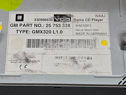 2003-2006 Cadillac AM FM Cassette CD Player Receiver OEM GM 25753338 USED