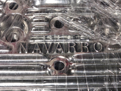 Navarro 59A Ford Flathead V8 Finned Aluminum Heads Pair New Polished 24-Stud