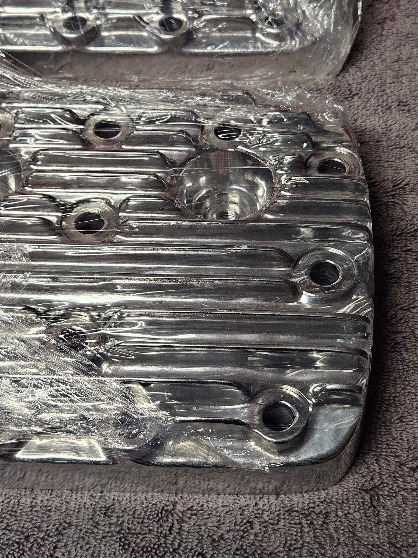 Navarro 59A Ford Flathead V8 Finned Aluminum Heads Pair New Polished 24-Stud