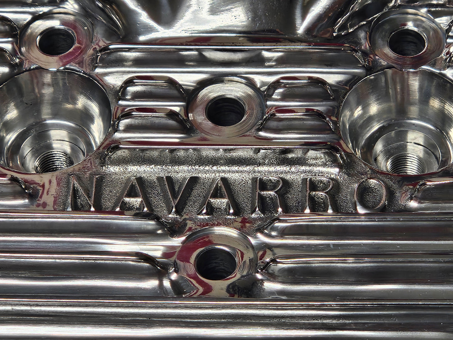 Navarro 59A Ford Flathead V8 Finned Aluminum Heads Pair New Polished 24-Stud