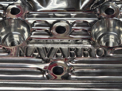 Navarro 59A Ford Flathead V8 Finned Aluminum Heads Pair New Polished 24-Stud