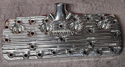 Navarro 59A Ford Flathead V8 Finned Aluminum Heads Pair New Polished 24-Stud