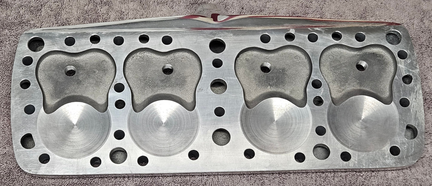 Navarro 59A Ford Flathead V8 Finned Aluminum Heads Pair New Polished 24-Stud