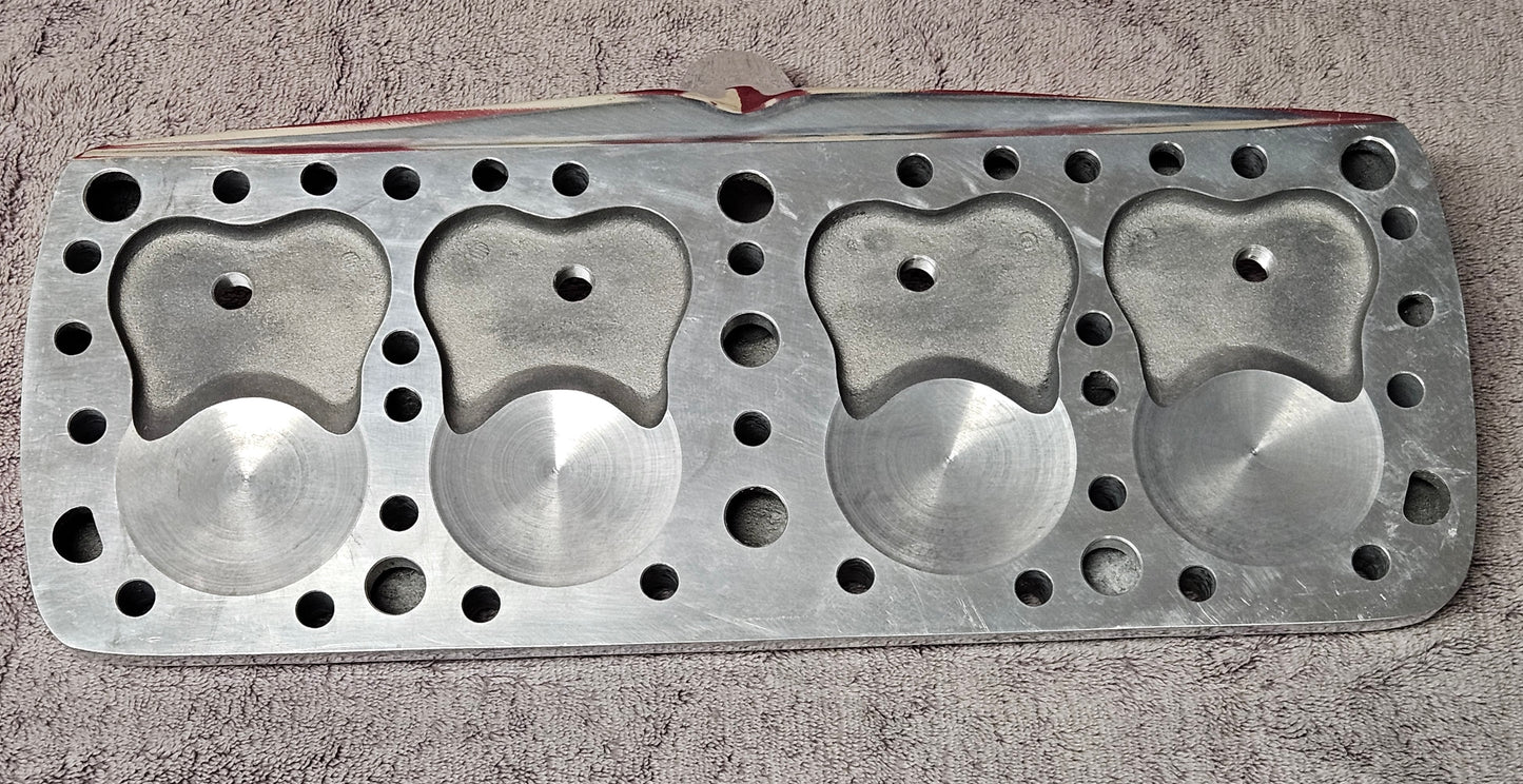 Navarro 59A Ford Flathead V8 Finned Aluminum Heads Pair New Polished 24-Stud