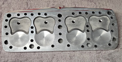 Navarro 59A Ford Flathead V8 Finned Aluminum Heads Pair New Polished 24-Stud