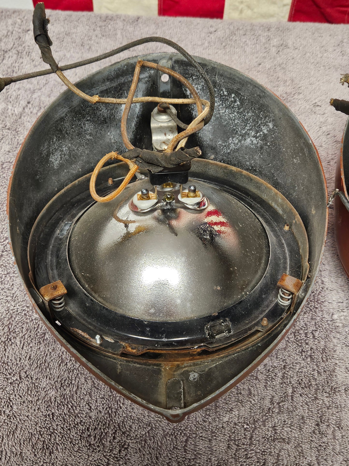 1937-1939 Ford Jeweled Sealed Beam Headlight Conversion Kit Pair USED