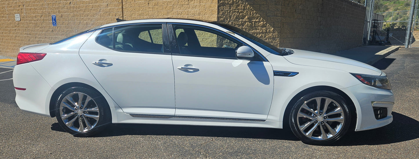 2014 KIA Optima SXL Turbo 2.0L White Sedan White Leather SOLD