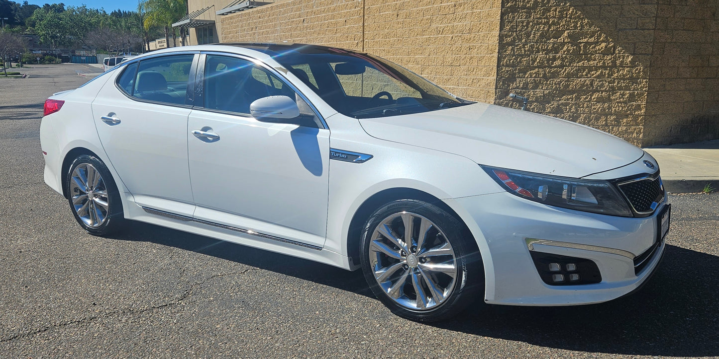 2014 KIA Optima SXL Turbo 2.0L White Sedan White Leather SOLD