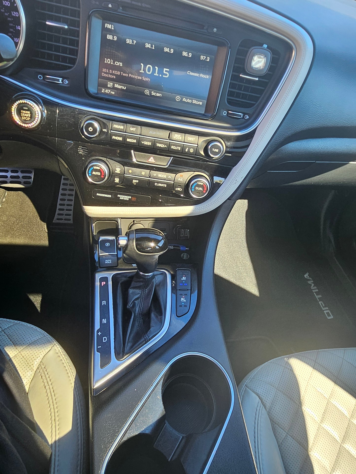 2014 KIA Optima SXL Turbo 2.0L White Sedan White Leather SOLD