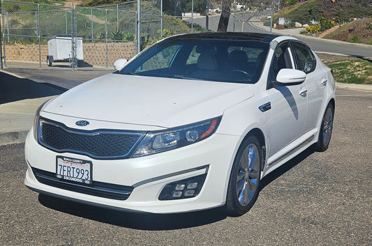 2014 KIA Optima SXL Turbo 2.0L White Sedan White Leather SOLD