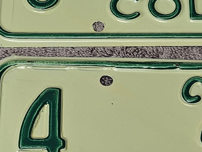 1958 Colorado License Plate Low Digit #20 PAIR Original NOS