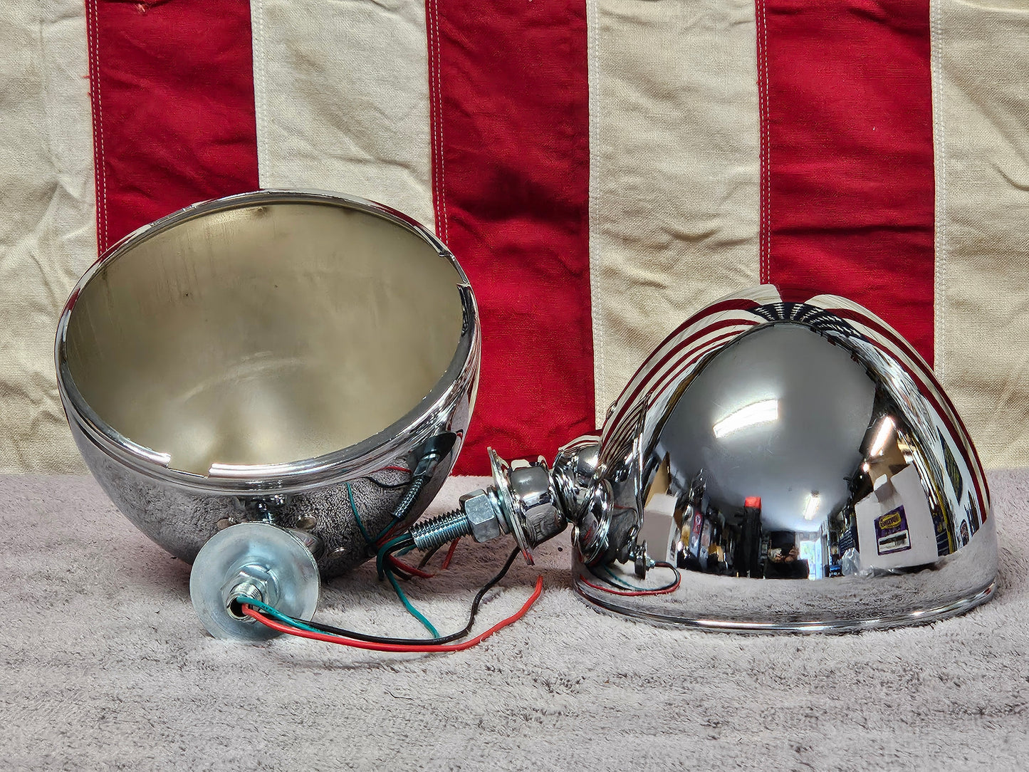 Chrome 7 inch Dietz Style Headlight Bucket Pair NEW