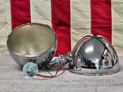 Chrome 7 inch Dietz Style Headlight Bucket Pair NEW