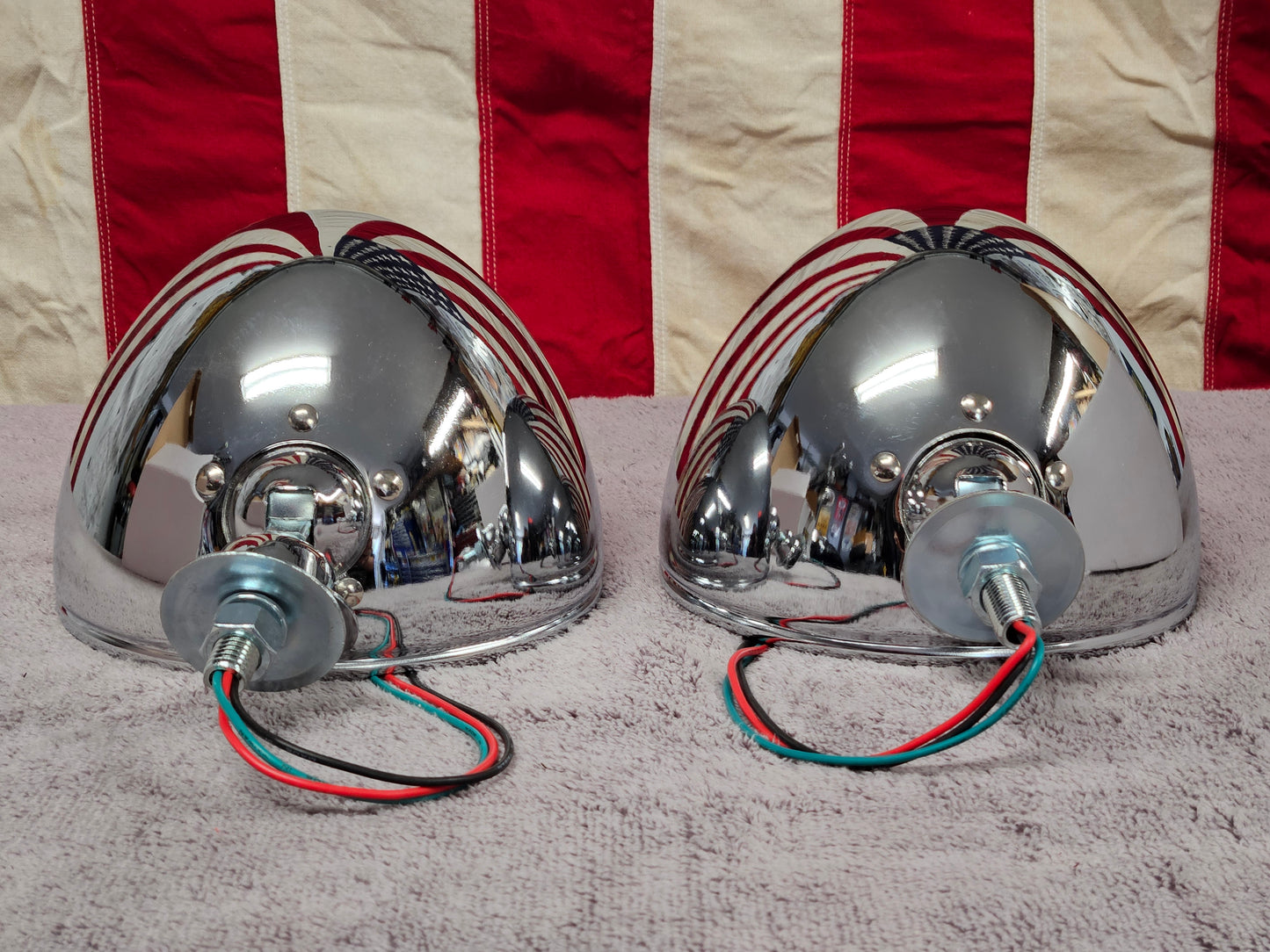 Chrome 7 inch Dietz Style Headlight Bucket Pair NEW