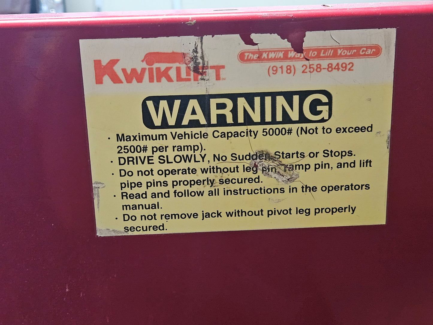 Kwik-Lift Drive-On Ramp System - Powder Coated w/ Bridge USED