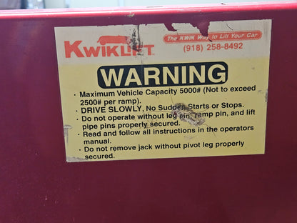 Kwik-Lift Drive-On Ramp System - Powder Coated w/ Bridge USED