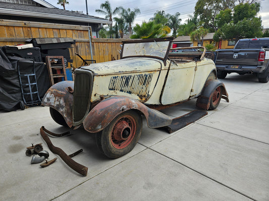 1934 Ford Rumble Seat Roadster – All Steel, Running 8BA Flathead, CA Title