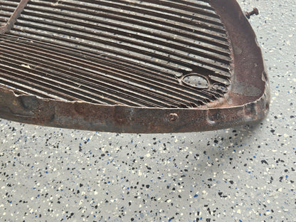 1933 Ford Passenger Car Grille Shell & Insert — Original Steel, V8 Emblem, Solid