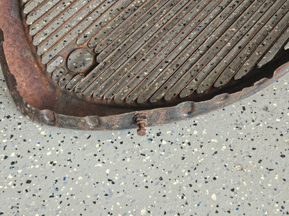 1933 Ford Passenger Car Grille Shell & Insert — Original Steel, V8 Emblem, Solid