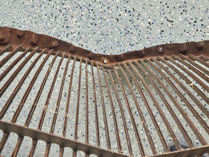 1933 Ford Passenger Car Grille Shell & Insert — Original Steel, V8 Emblem, Solid