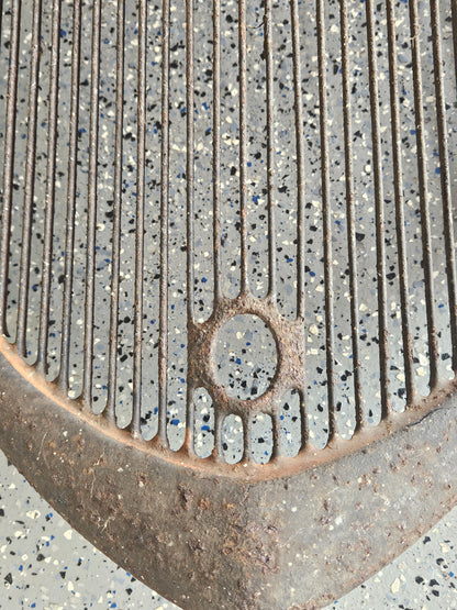1933 Ford Passenger Car Grille Shell & Insert — Original Steel, V8 Emblem, Solid