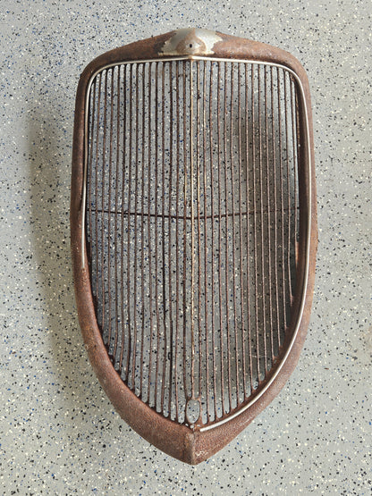 1933 Ford Passenger Car Grille Shell & Insert — Original Steel, Hot Rod Project