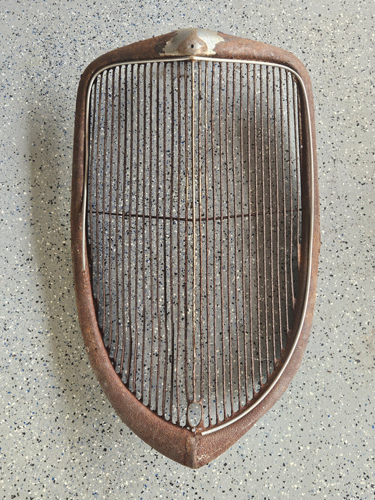 1933 Ford Passenger Car Grille Shell & Insert — Original Steel, Hot Rod Project