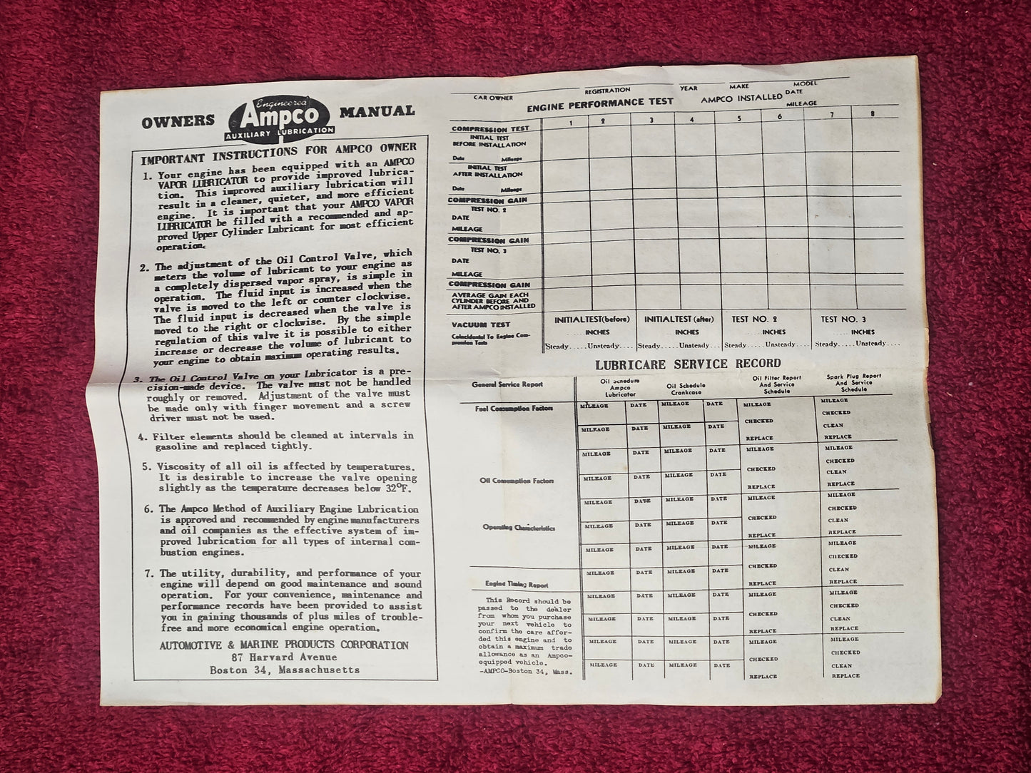 Ampco lubricator owner's manual