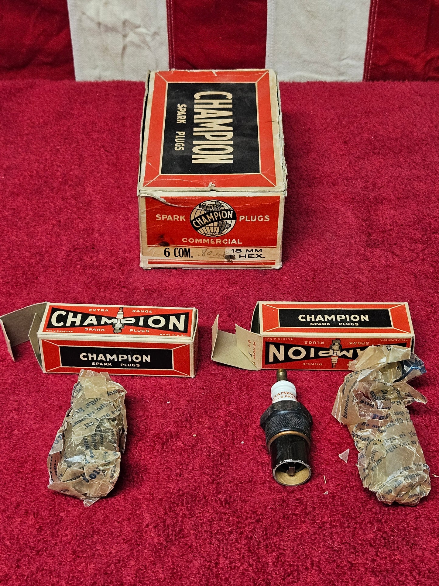 Champion 6 Com plugs with original boxes and wrappers