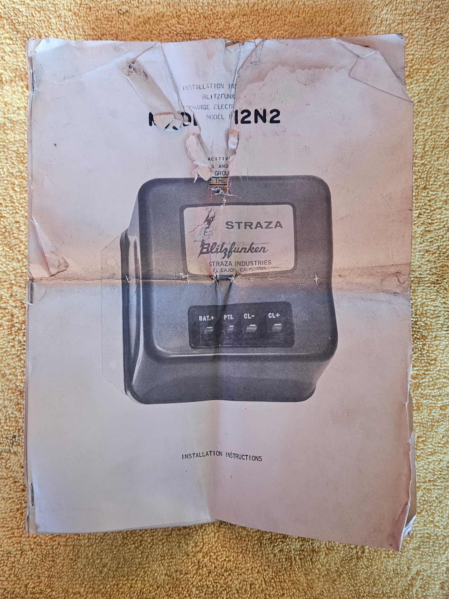 Blitzfunken instruction sheet showing wiring diagrams