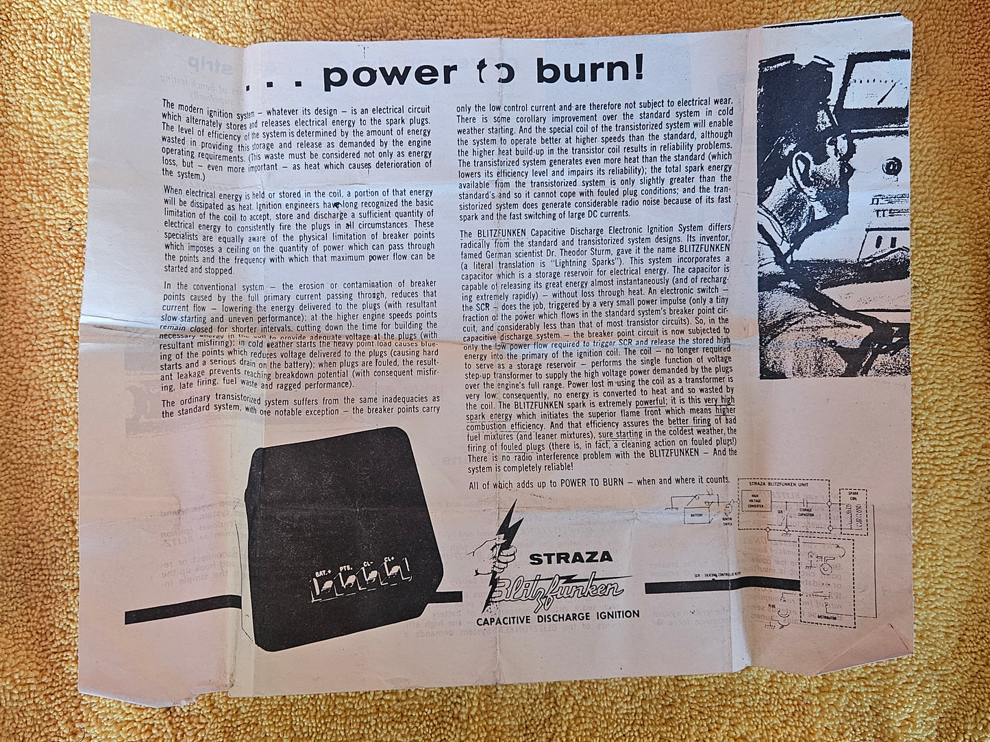 Straza Blitzfunken sales brochure, power to burn